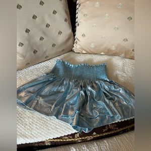 Queen of Sparkles Glittery Blue Swing Shorts Size Medium